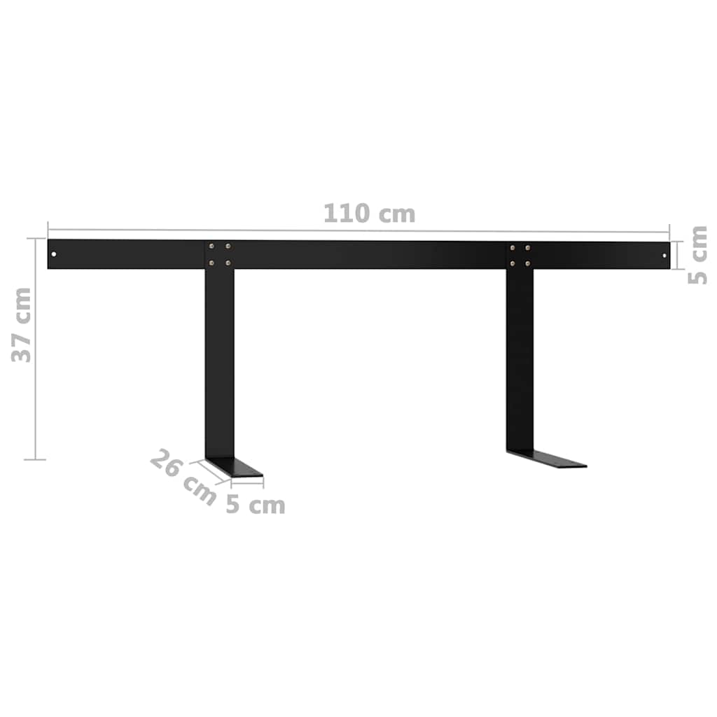 315790 vidaXL Backrest for Pallet Sofa Black 110 cm Iron
