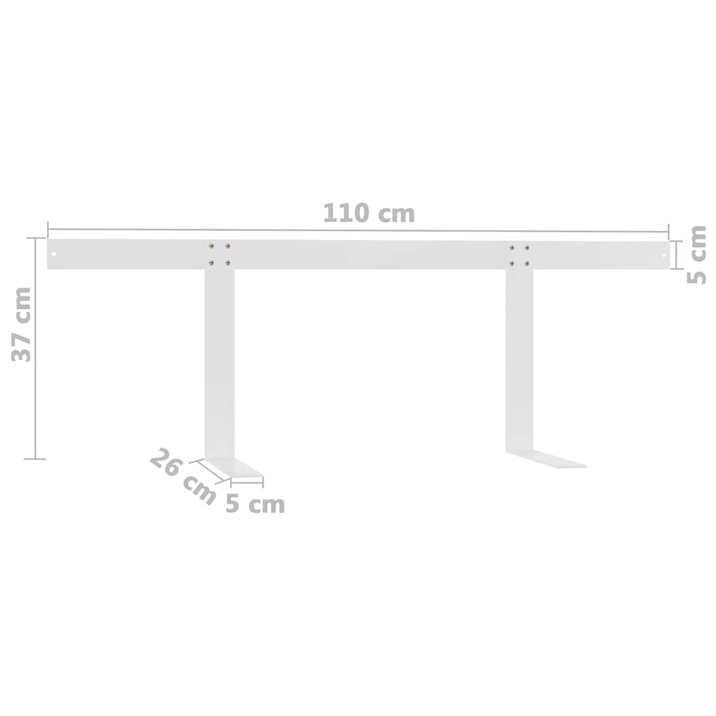 315792 vidaXL Backrest for Pallet Sofa White 110 cm Iron