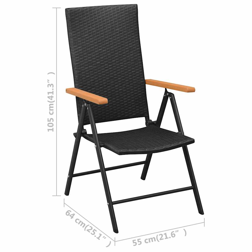 Dining Set | Black and Brown | PE Rattan, WPC, Steel, Glass | Standard