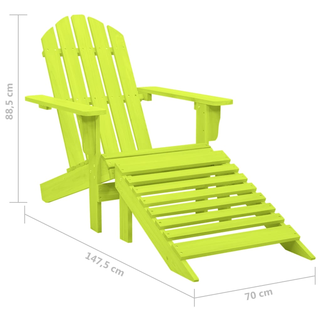Garden Chair | Green | Solid fir wood | Detachable | Garden Chair | Other