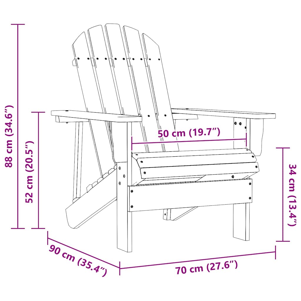 315876 vidaXL Garden Adirondack Chair Solid Fir Wood Green