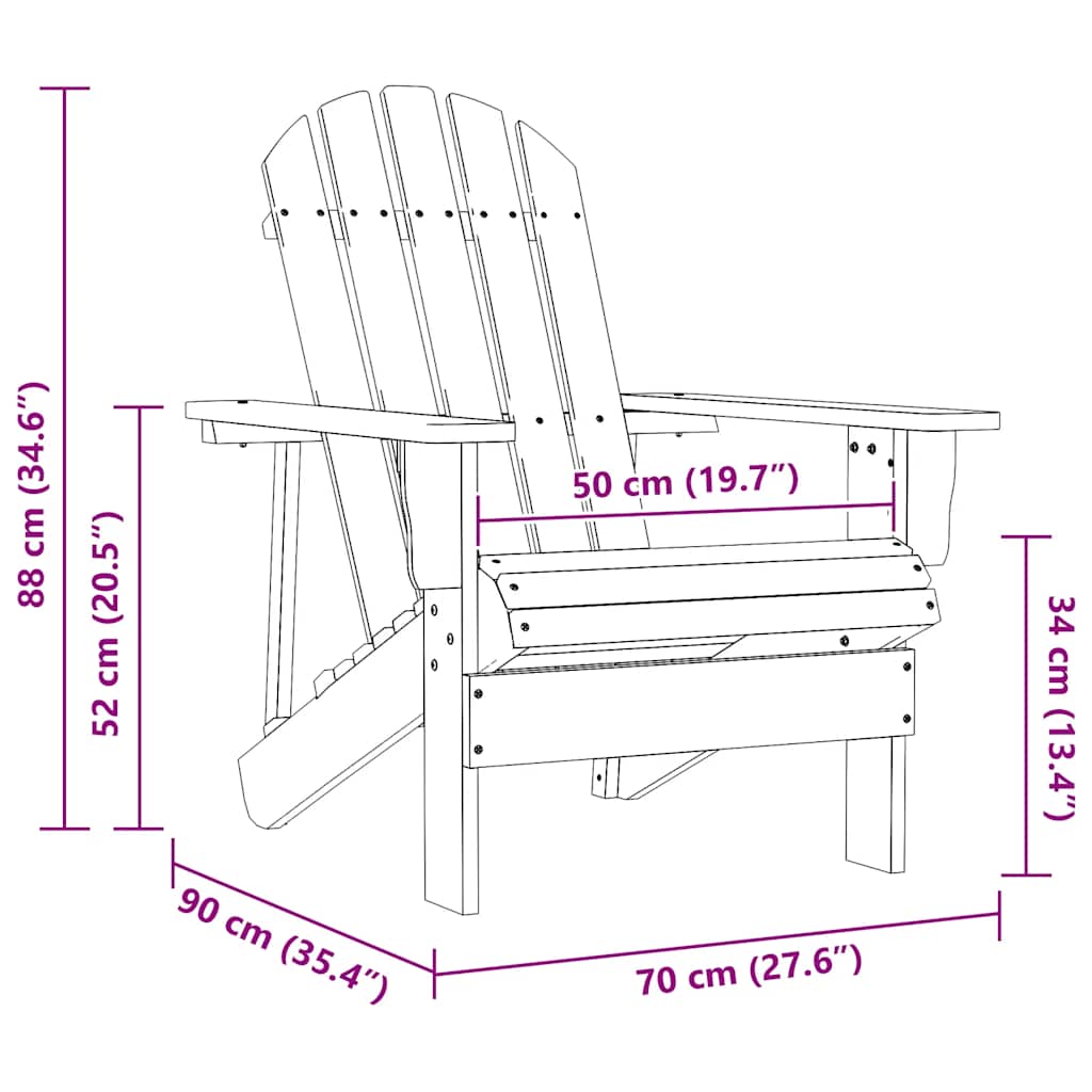 315878 vidaXL Garden Adirondack Chair Solid Fir Wood Orange