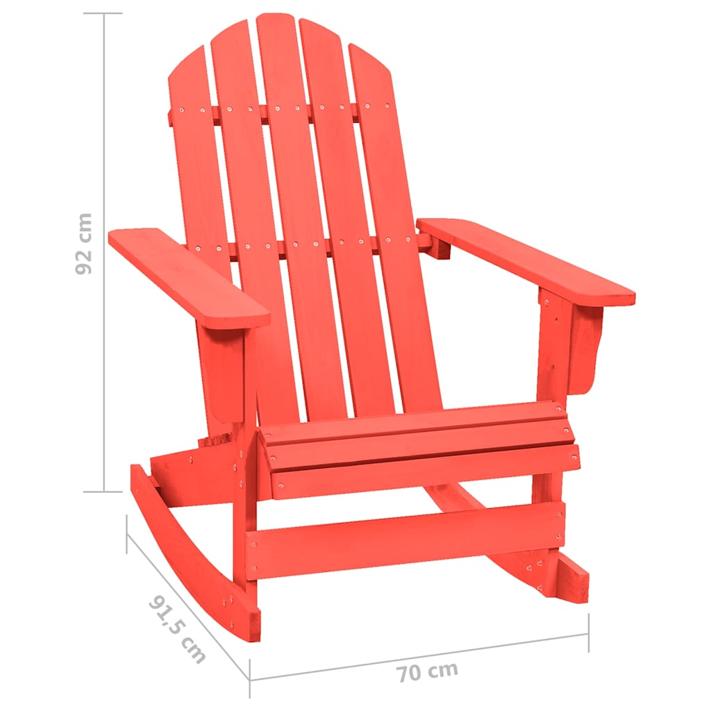 315883 vidaXL Garden Rocking Adirondack Chair Solid Fir Wood Red