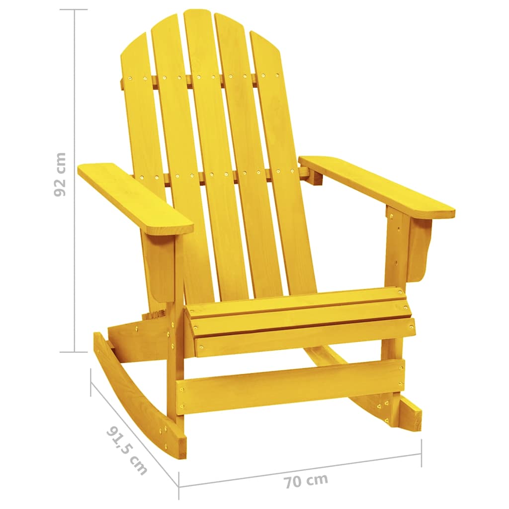 315884 vidaXL Garden Adirondack Rocking Chair Solid Fir Wood Yellow
