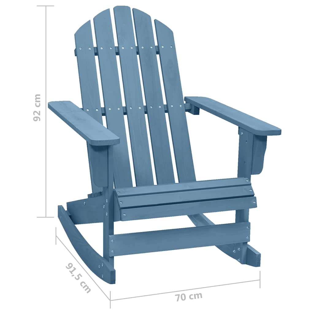 315885 vidaXL Garden Adirondack Rocking Chair Solid Fir Wood Blue