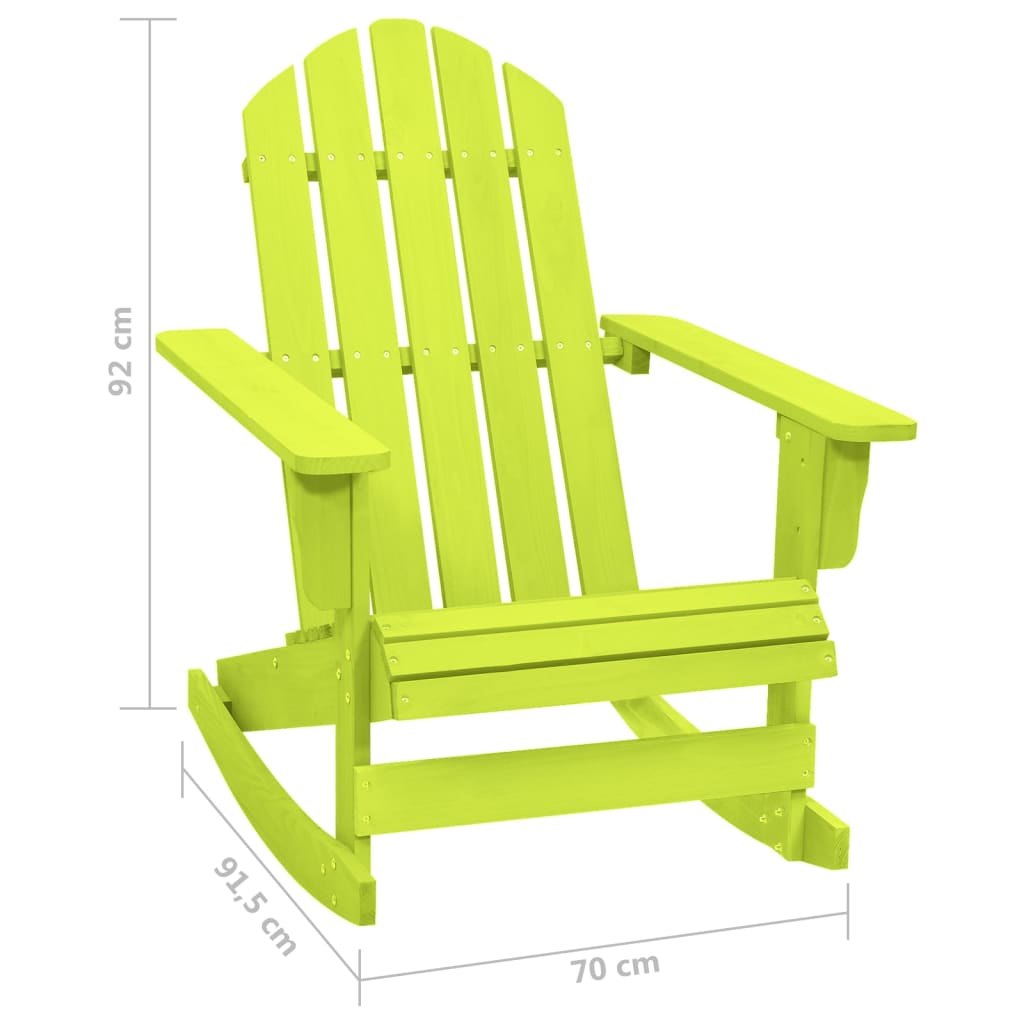 315886 vidaXL Garden Adirondack Rocking Chair Solid Fir Wood Green