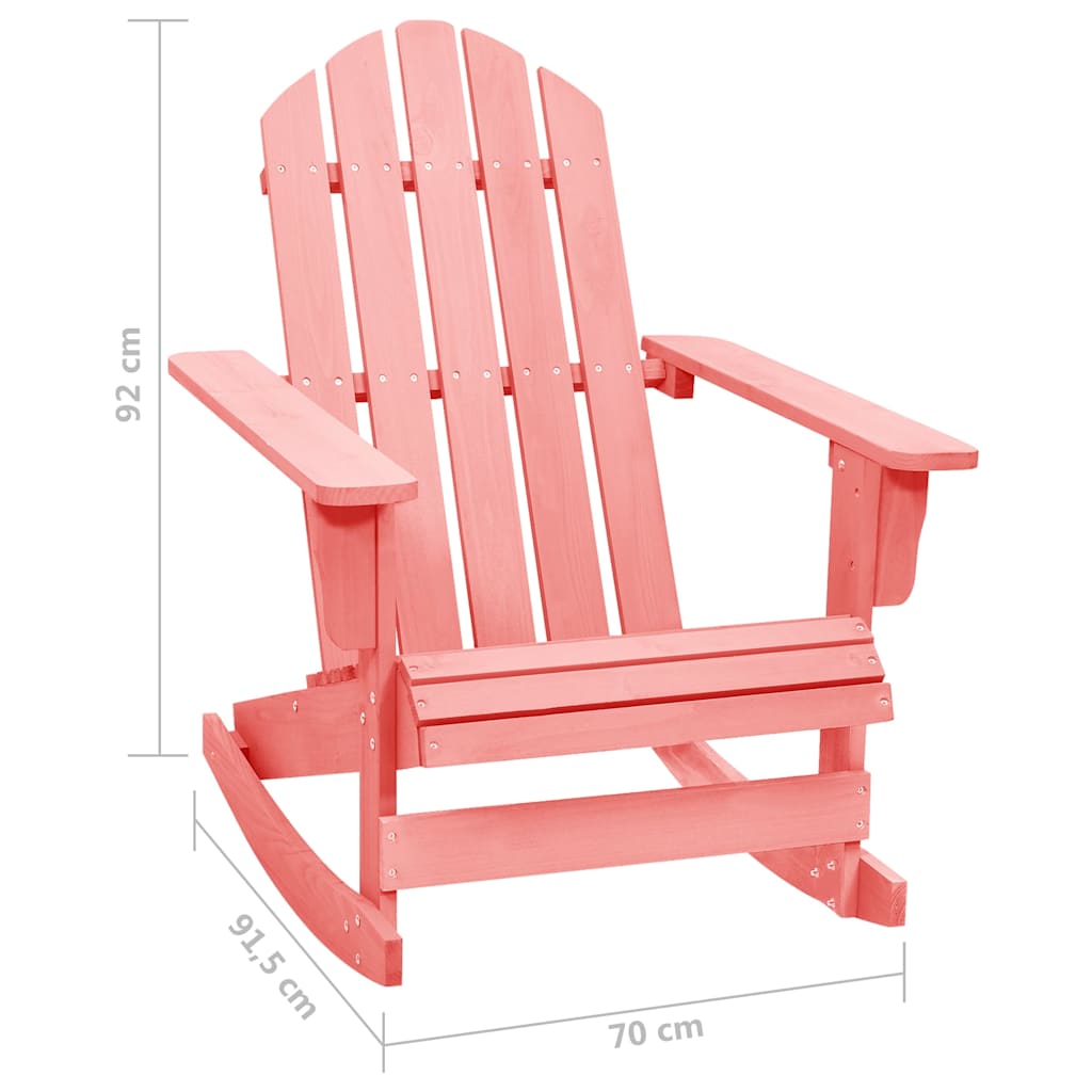 315887 vidaXL Garden Adirondack Rocking Chair Solid Fir Wood Pink