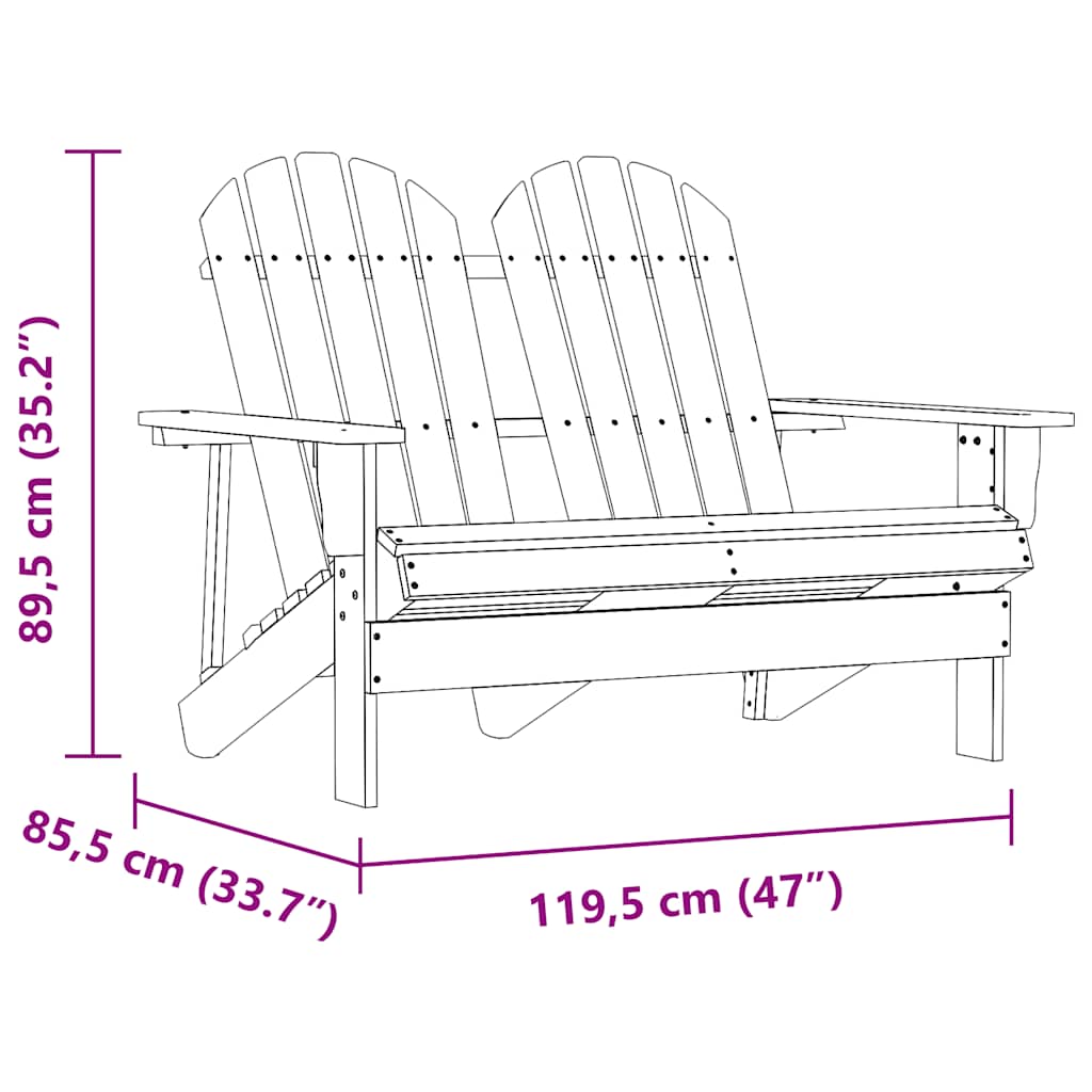 315906 vidaXL 2-Seater Garden Adirondack Chair Solid Fir Wood Green