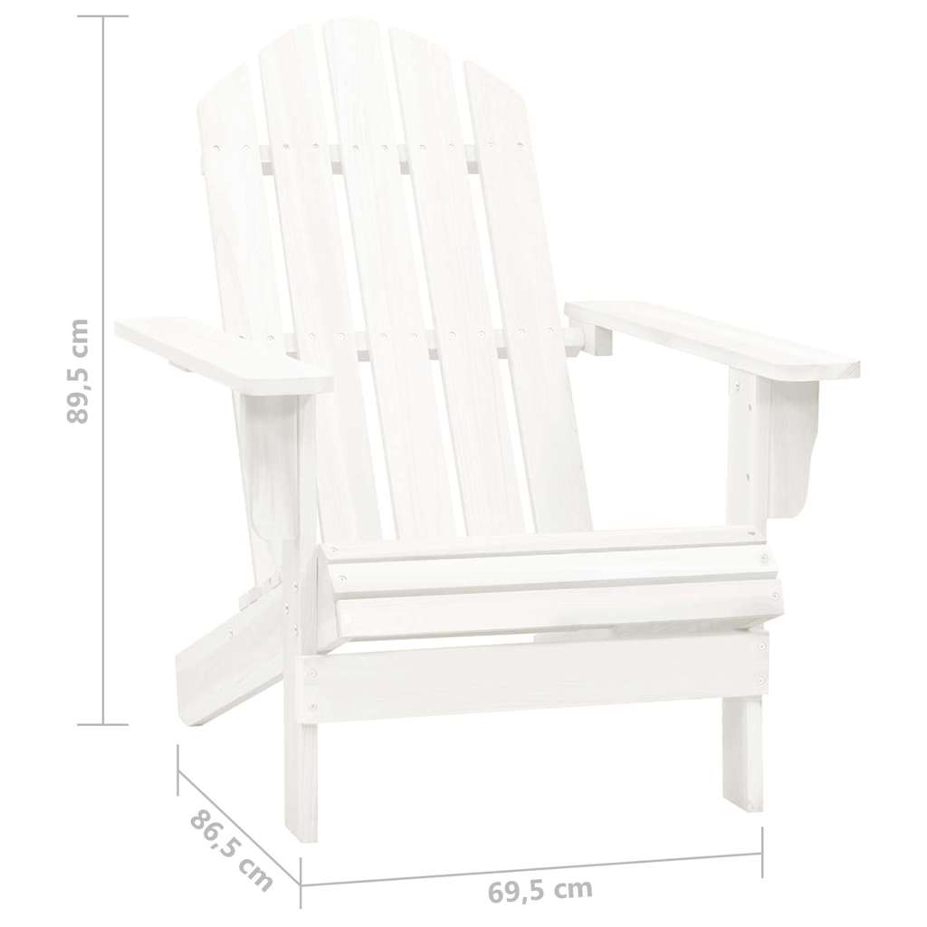 315919 vidaXL Garden Adirondack Chair with Table Solid Fir Wood White