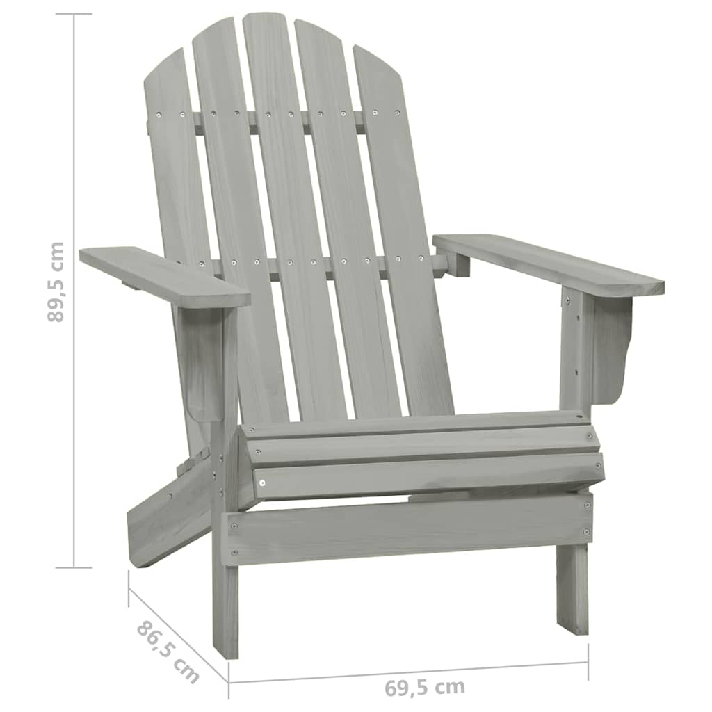 315920 vidaXL Garden Adirondack Chair with Table Solid Fir Wood Grey
