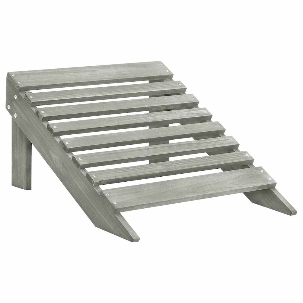 315930 vidaXL Garden Adirondack Chair with Ottoman&Table Solid Fir Wood Grey