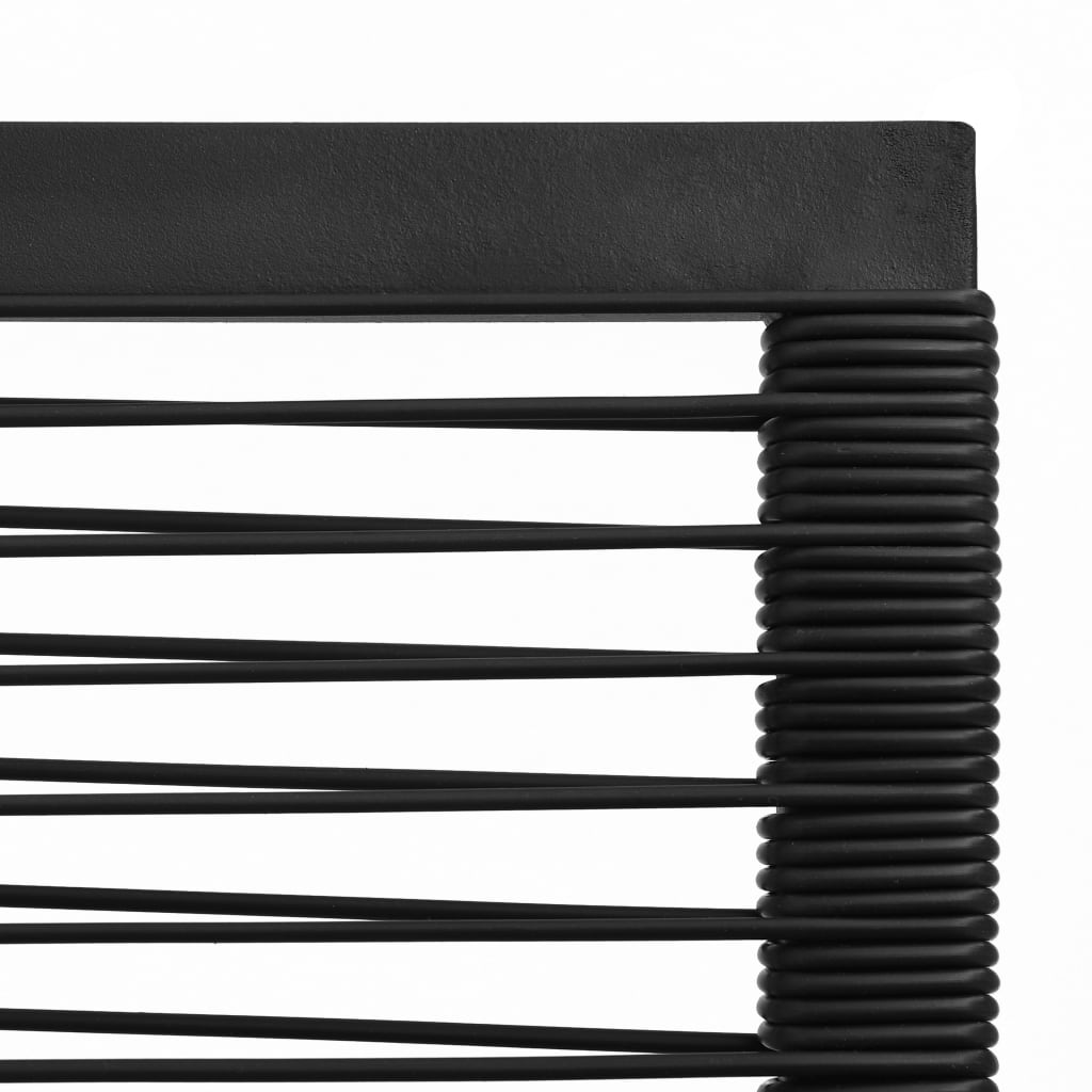 Dining Set | Black | PVC rattan, powder-coated steel, glass | Compact