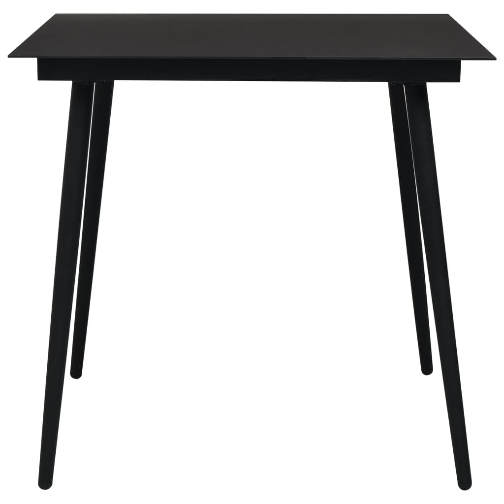 Dining Set | Black | Poly rattan | 80cm x 80cm x 74cm | Durable