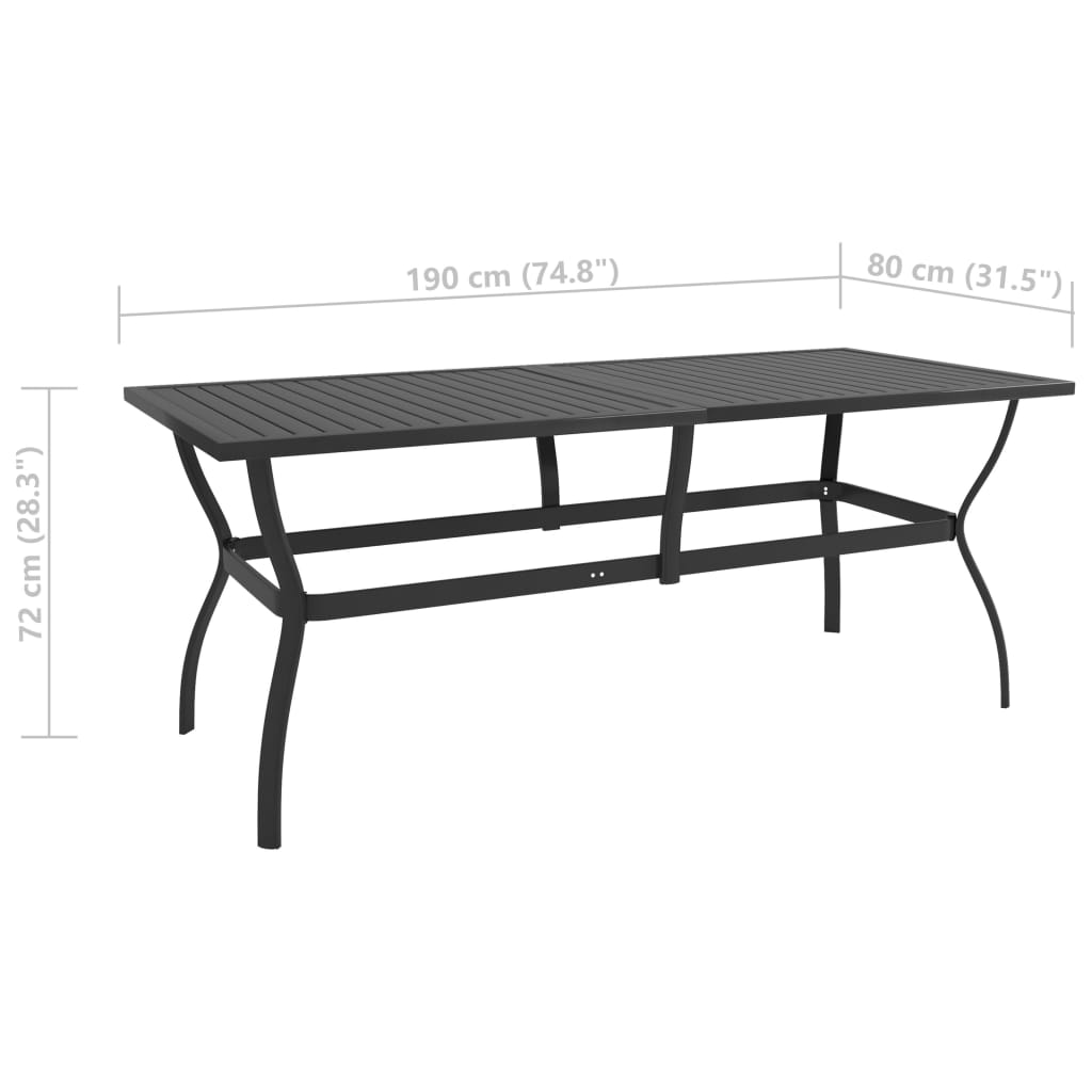 Dining Set | Anthracite, Grey | Powder-coated steel, Textilene