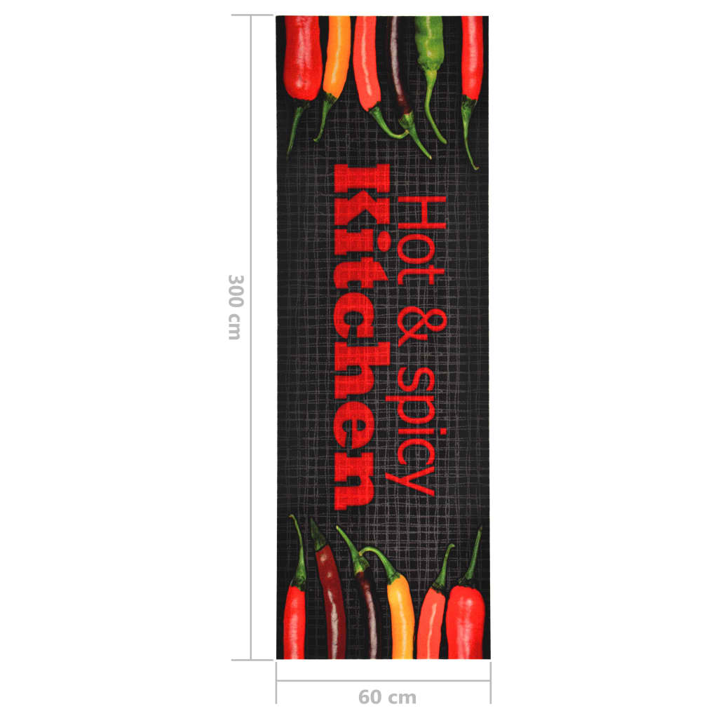 315957 vidaXL Kitchen Carpet Washable Hot & Spicy 60x300 cm