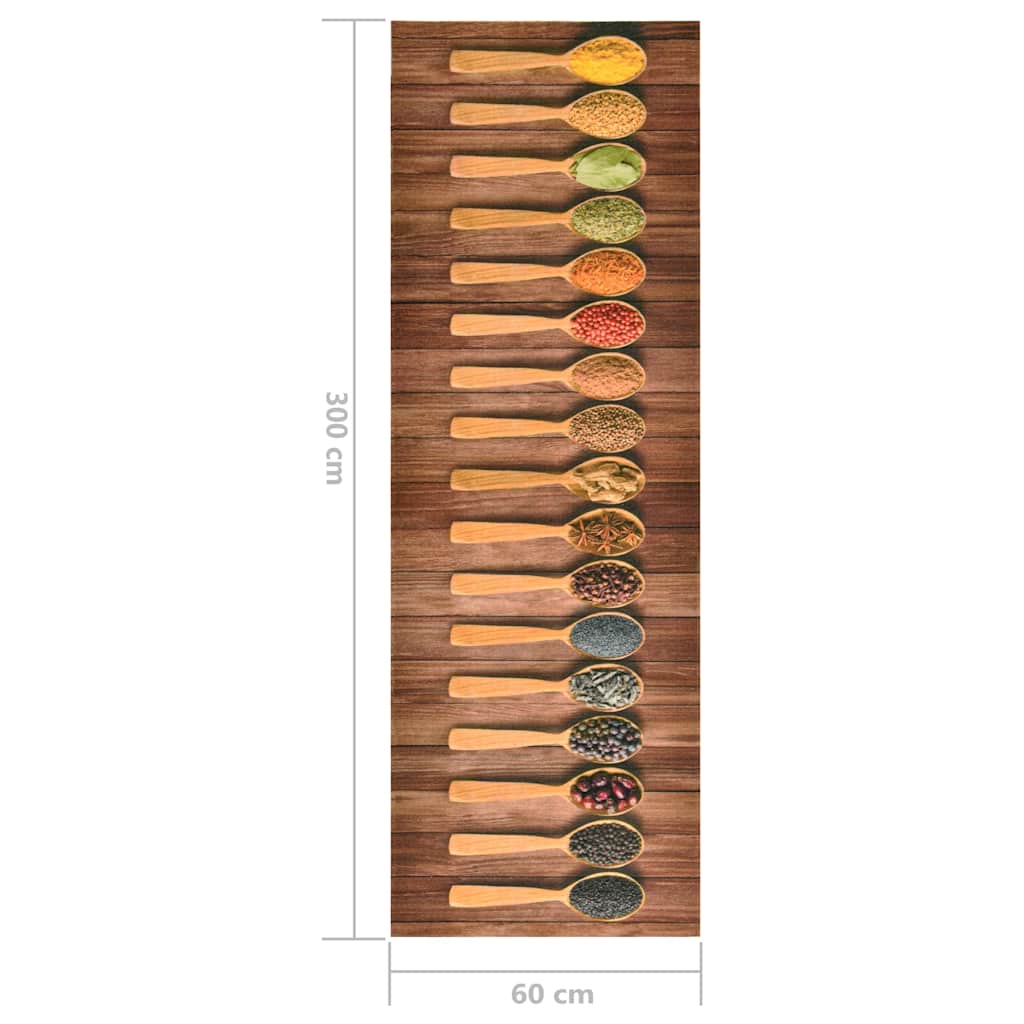 315958 vidaXL Kitchen Carpet Washable Spoons 60x300 cm