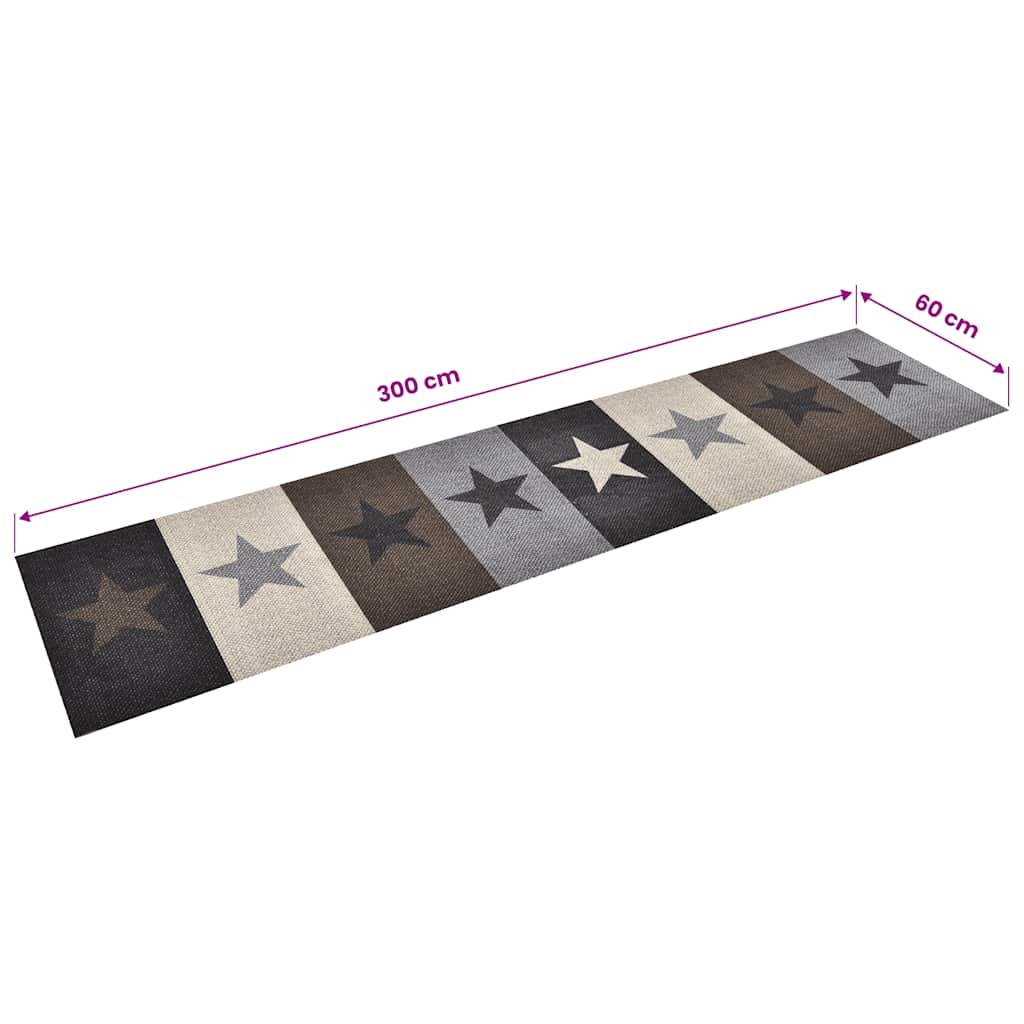 315963 vidaXL Kitchen Carpet Washable Stars 60x300 cm