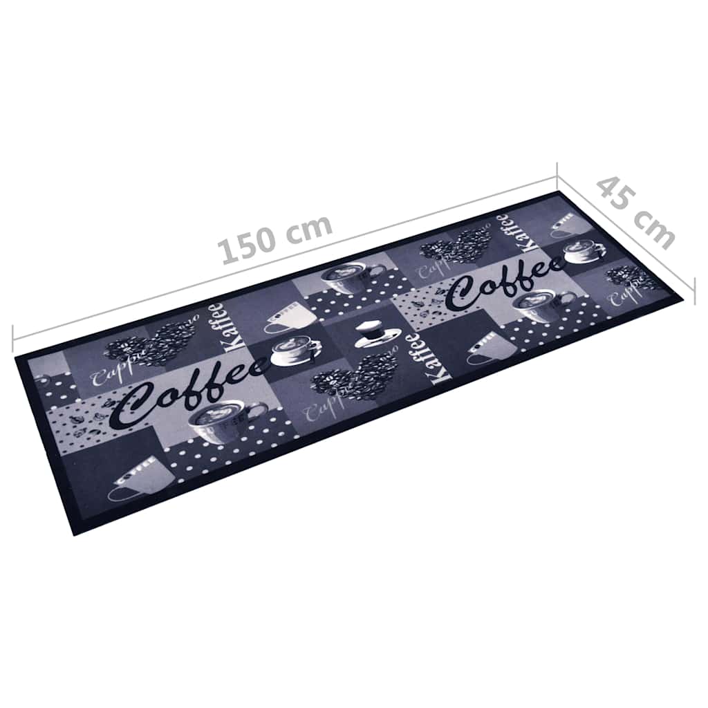 315967 vidaXL Kitchen Carpet Washable Coffee Blue 45x150 cm