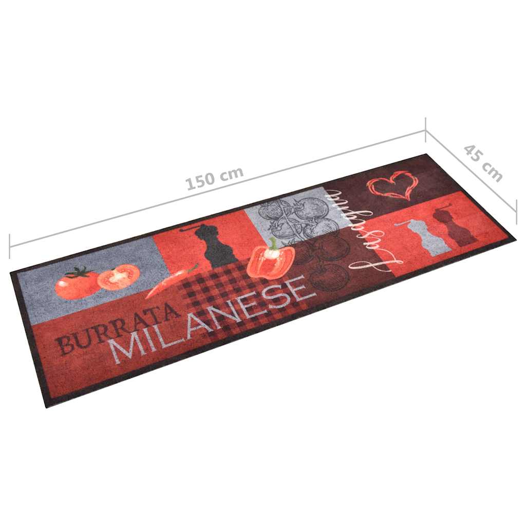 315976 vidaXL Kitchen Carpet Washable Tomatoes 45x150 cm