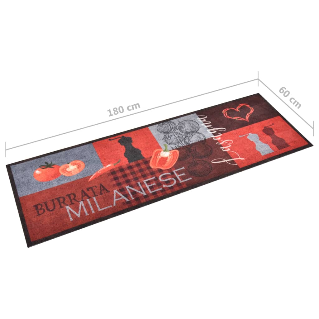 315977 vidaXL Kitchen Carpet Washable Tomatoes 60x180 cm