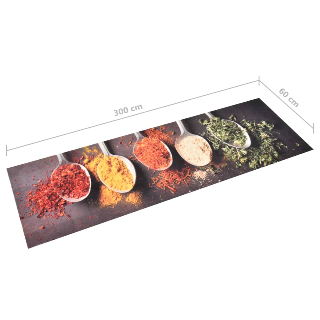 315981 vidaXL Kitchen Carpet Washable Spoons 60x300 cm