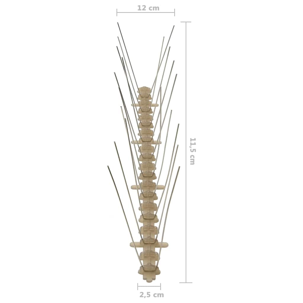 149126 vidaXL 2-row Plastic Bird & Pigeon Spikes Set of 20 10 m