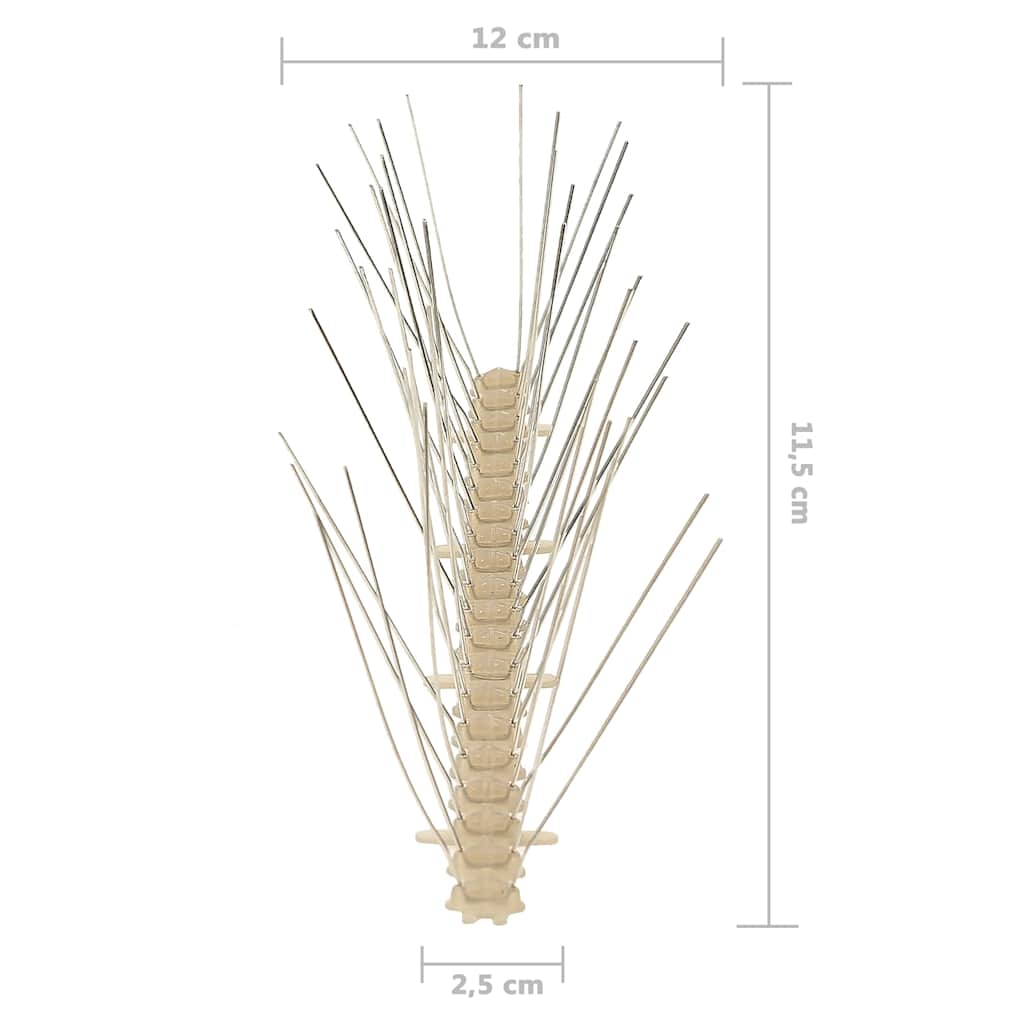 149127 vidaXL 4-row Plastic Bird & Pigeon Spikes Set of 20 10 m
