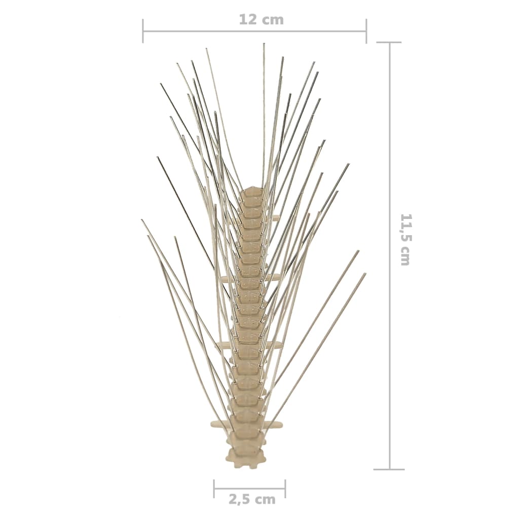 149129 vidaXL 5-row Plastic Bird & Pigeon Spikes Set of 20 10 m