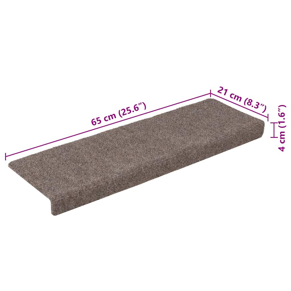 Stair Mats Self-adhesive 15 pcs 65x21x4 cm Beige