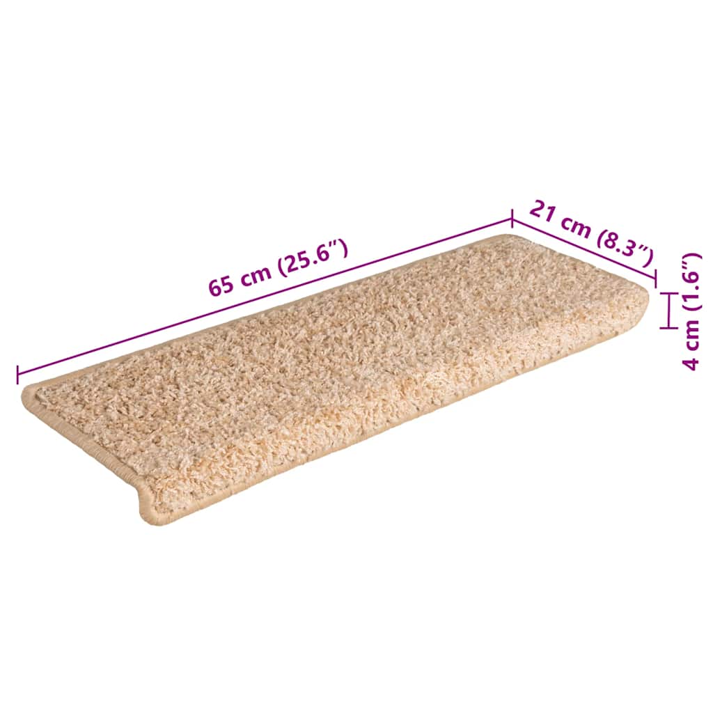Stair Mats 15 pcs 65x21x4 cm Gold Rectangular Edge