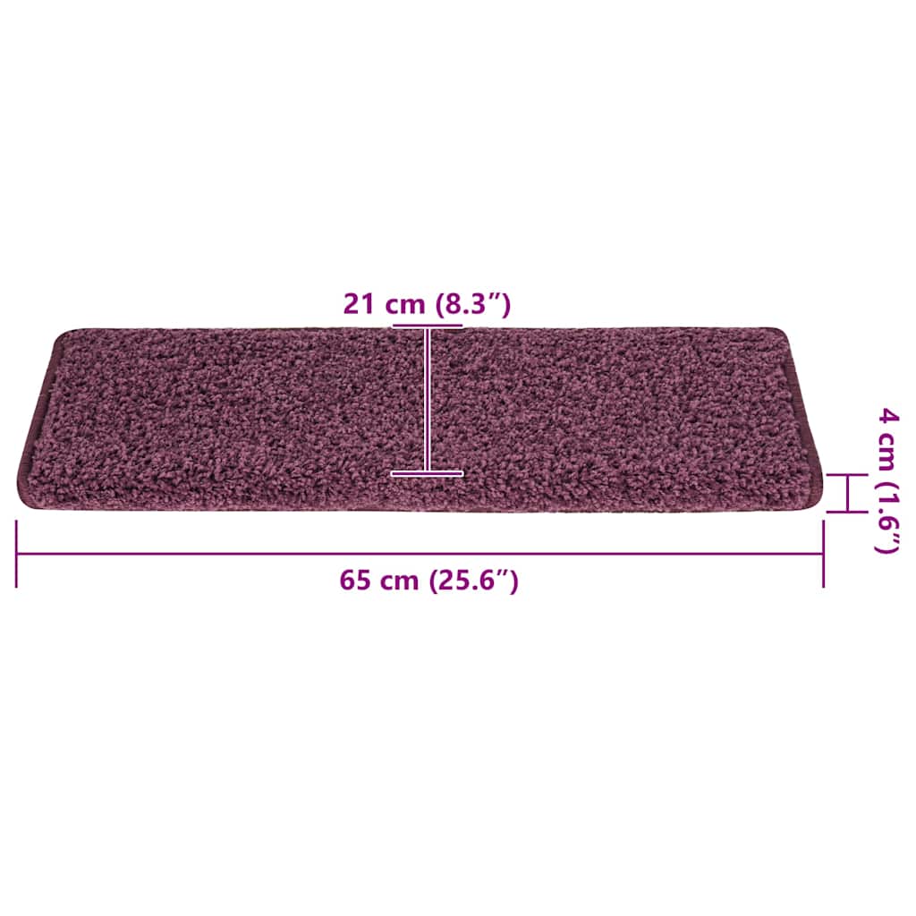 Stair Mats 15 pcs 65x21x4 cm Dark Purple Rectangular Edge