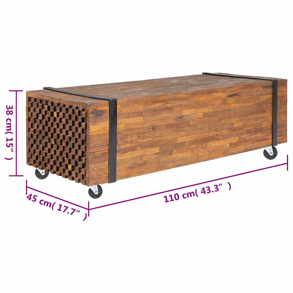 326172 vidaXL Coffee Table 110x45x38 cm Solid Teak Wood
