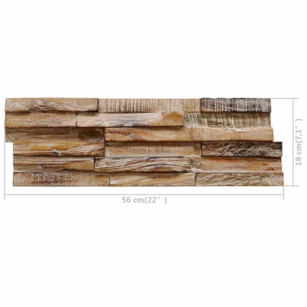 326177 vidaXL 3D Wall Cladding Panels 10 pcs 1,01 m² Solid Teak Wood