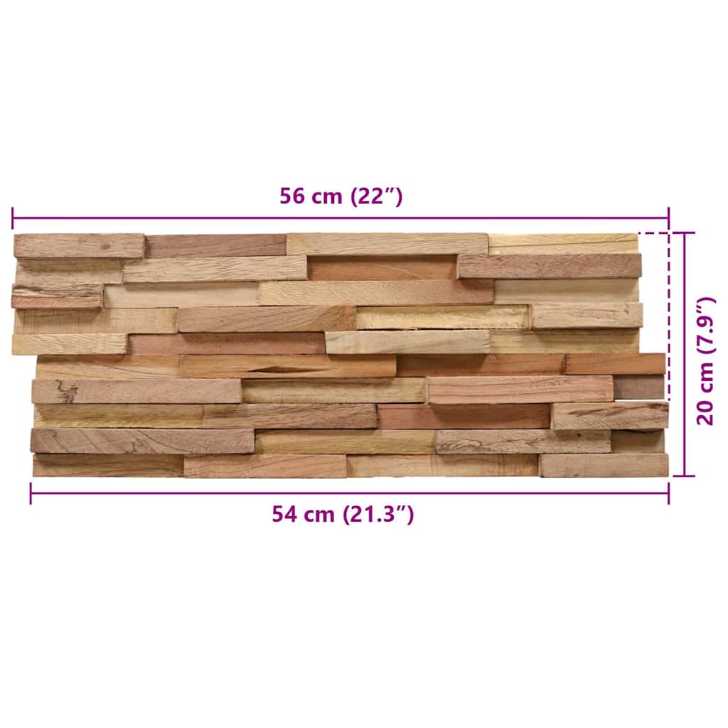 326178 vidaXL 3D Wall Cladding Panels 10 pcs 1,08 m² Solid Teak Wood