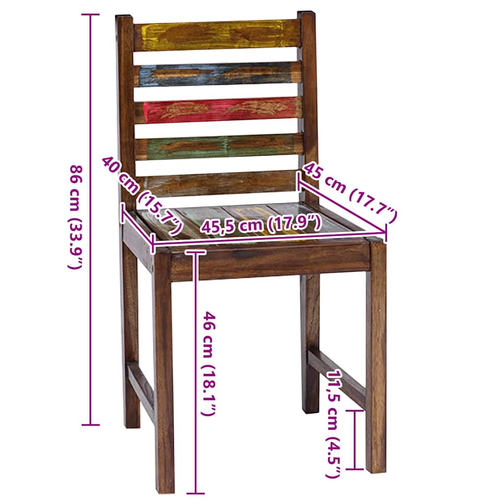 Dining Chairs 2 pcs Solid Reclaimed Wood