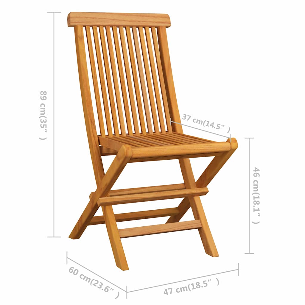 Folding Chairs 6 pcs Solid Teak Wood