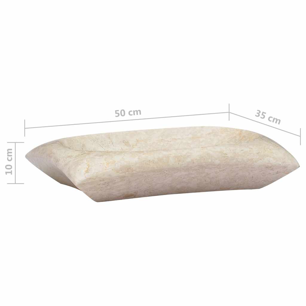 149165 vidaXL Sink Cream 50x35x10 cm Marble