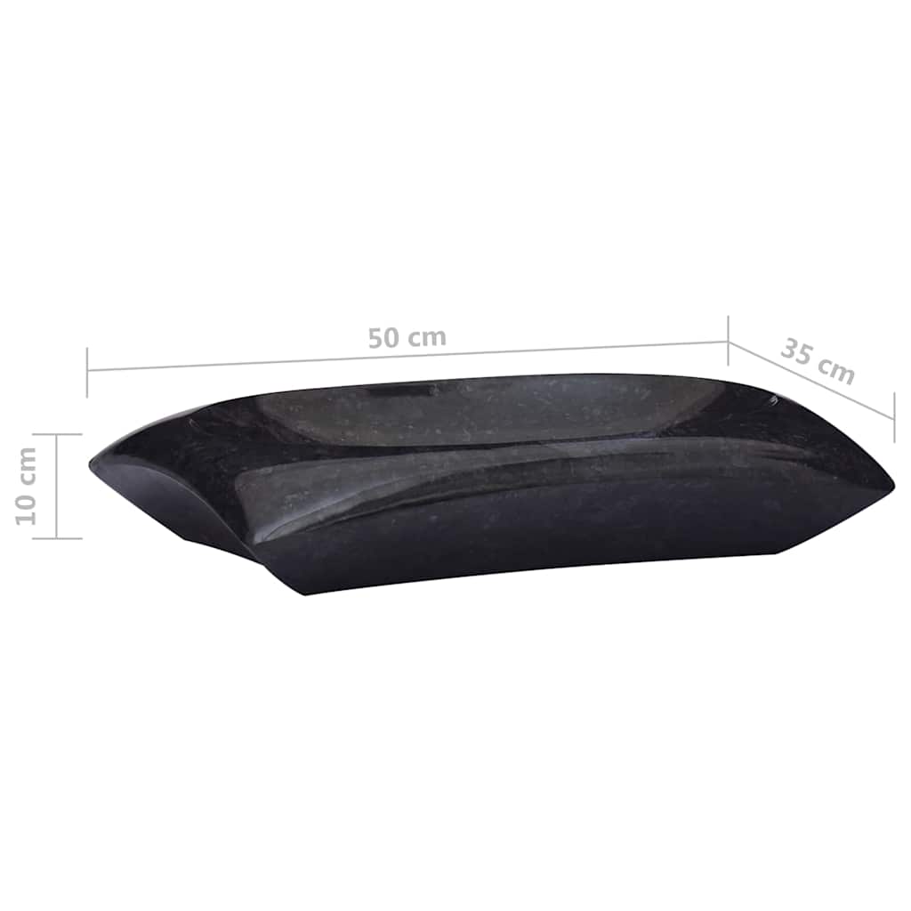 149166 vidaXL Sink Black 50x35x10 cm Marble