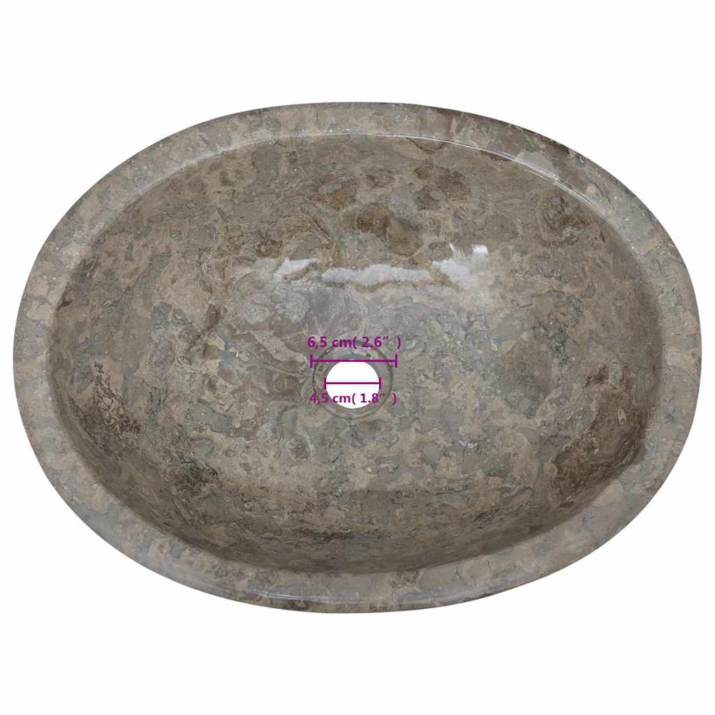 149173 vidaXL Sink Grey 53x40x15 cm Marble