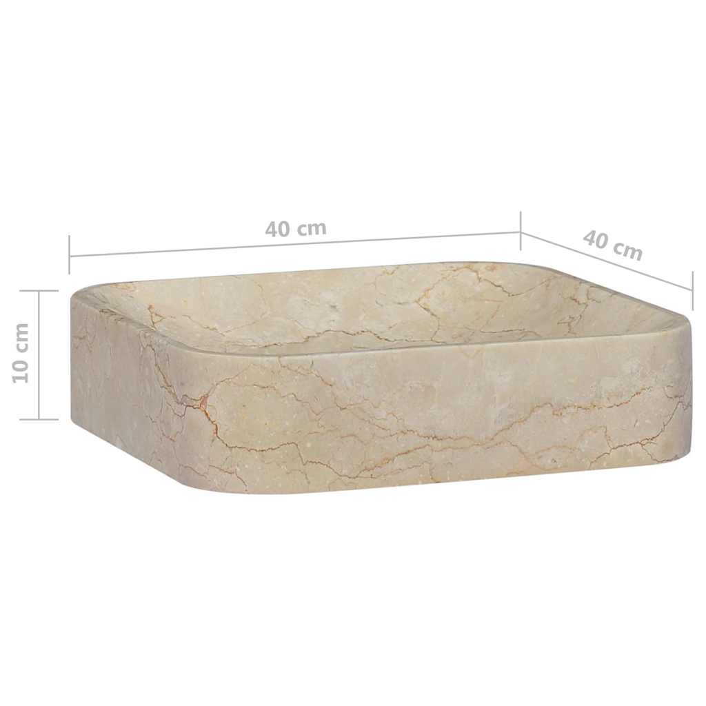 149180 vidaXL Sink Cream 40x40x10 cm Marble
