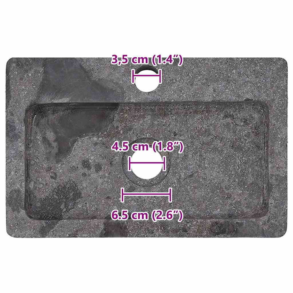 Wall-mounted Sink Grey 38x24x6,5 cm Marble