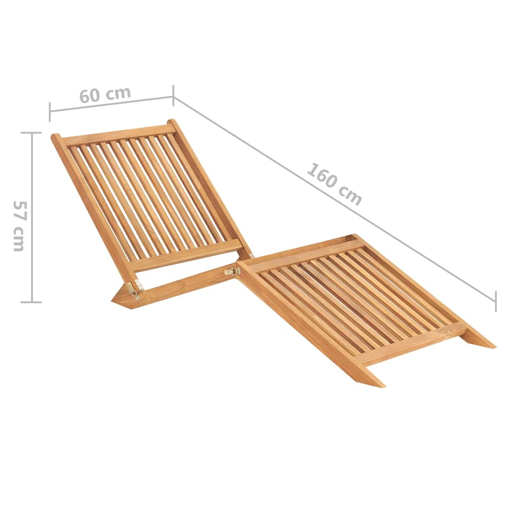 316152 vidaXL Sun Lounger Solid Teak Wood