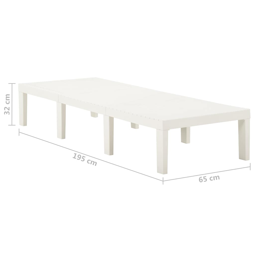 315826 vidaXL Sun Lounger Plastic White