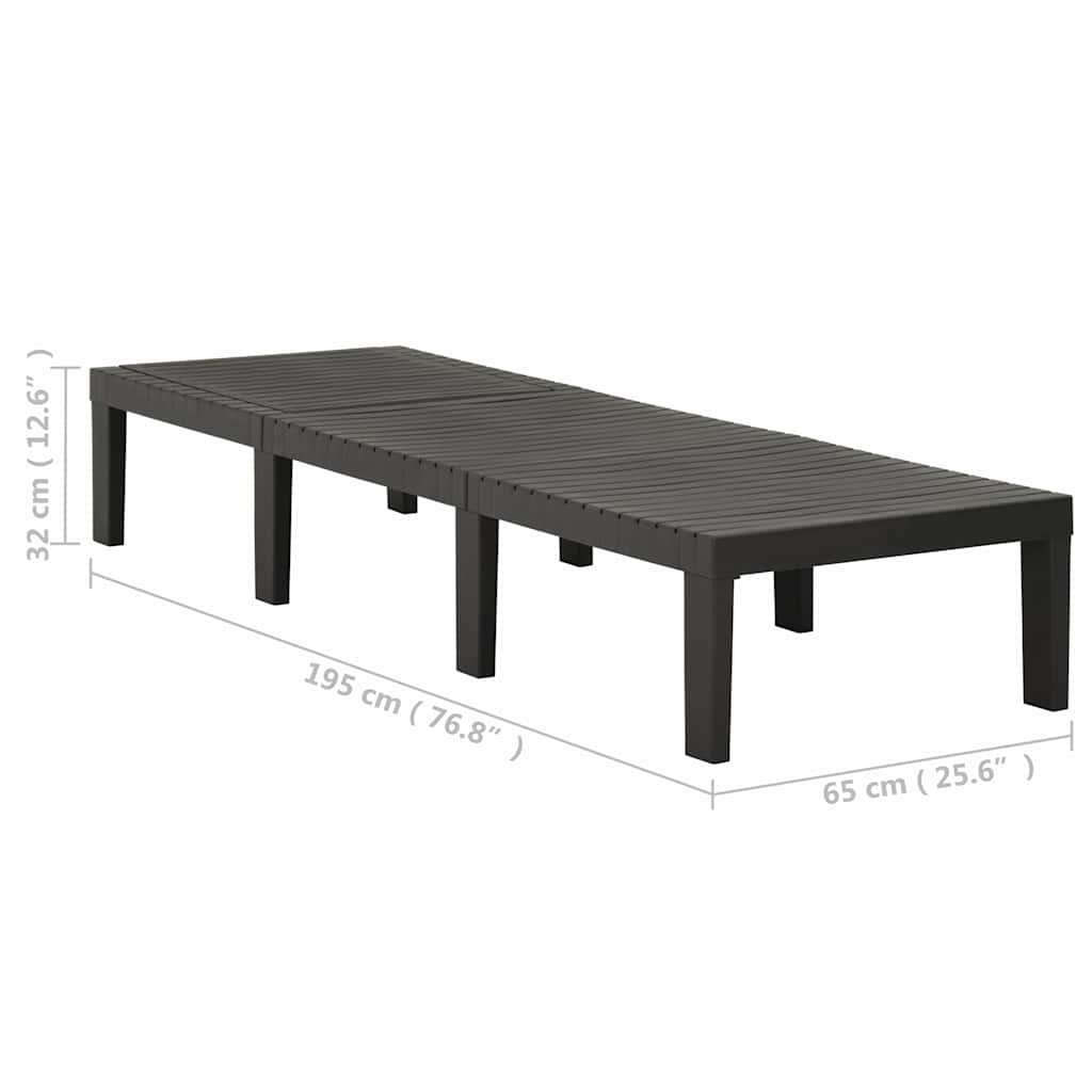 315827 vidaXL Sun Lounger Plastic Anthracite