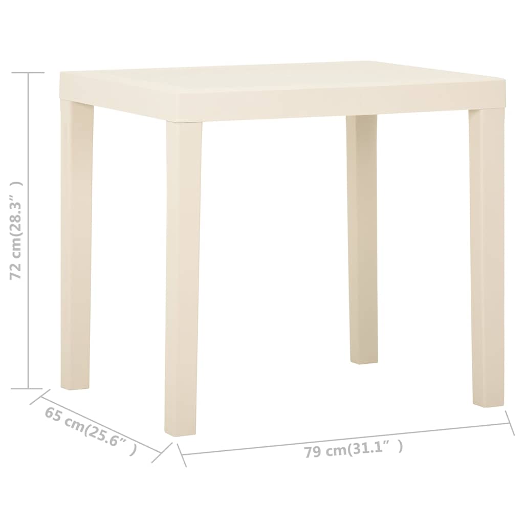 315844 vidaXL Garden Table White 79x65x72 cm Plastic