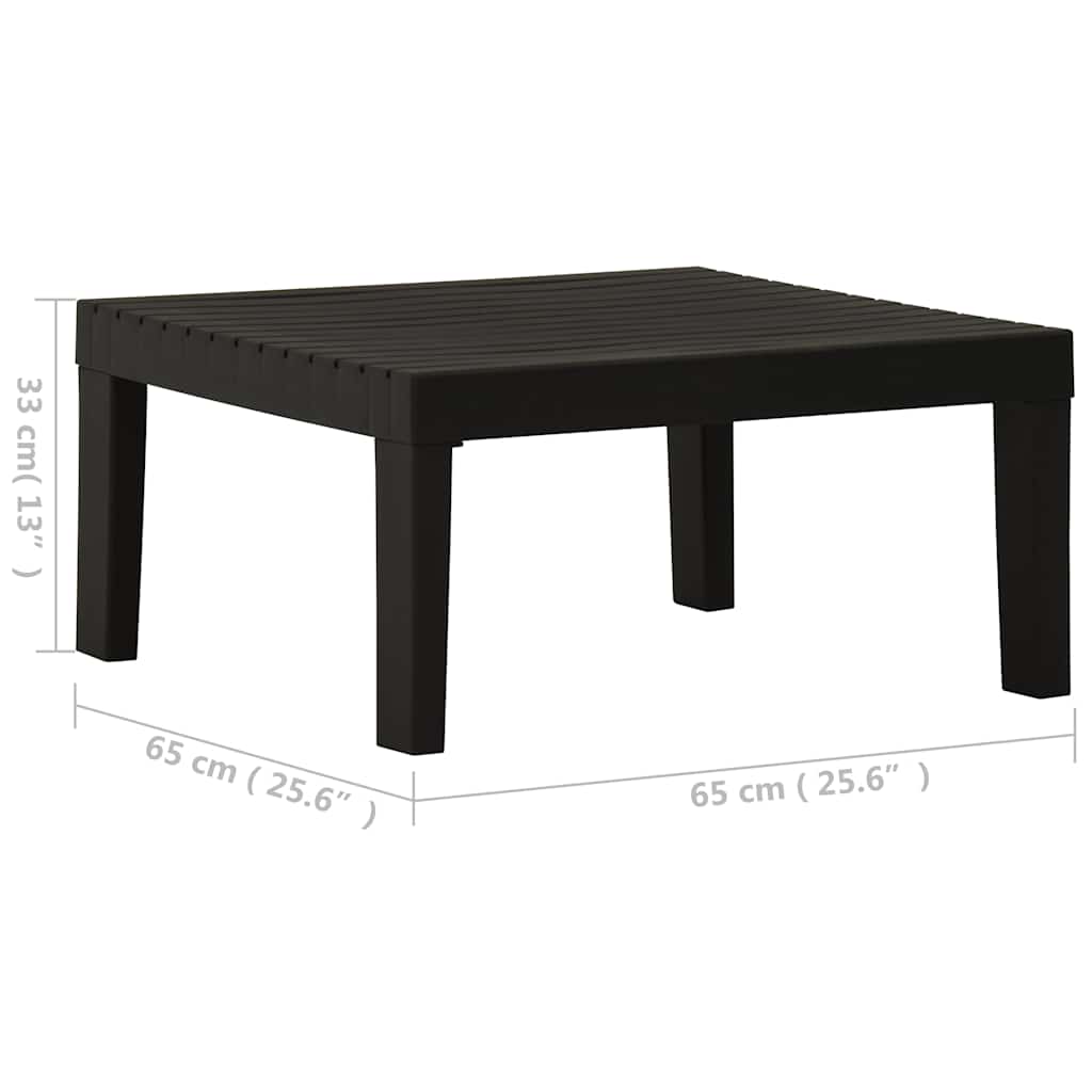 315851 vidaXL Garden Lounge Table Plastic Grey