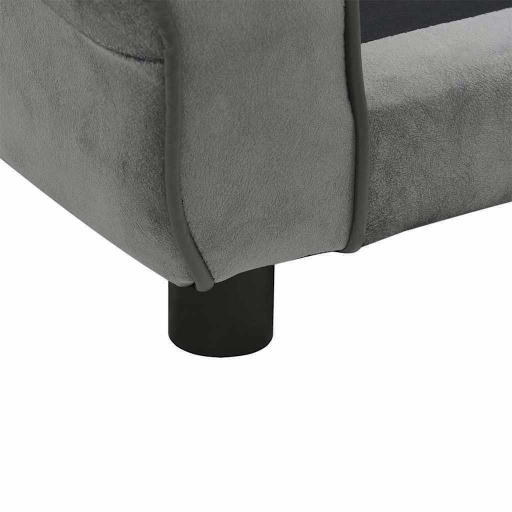 171039 vidaXL Dog Sofa Dark Grey 72x45x30 cm Plush