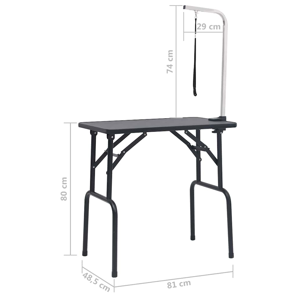 171066 vidaXL Adjustable Dog Grooming Table with 1 Loop