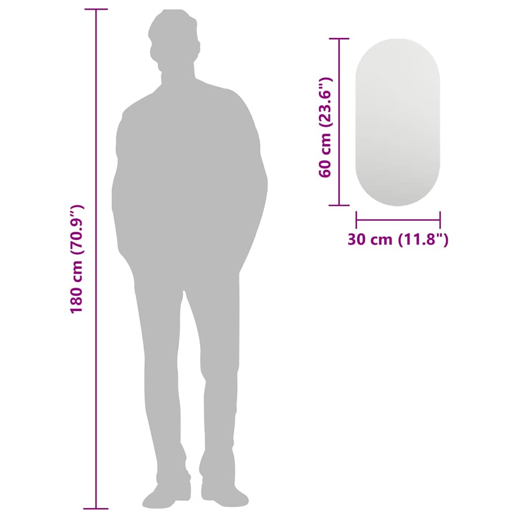 326082 vidaXL Mirror 60x30 cm Glass
