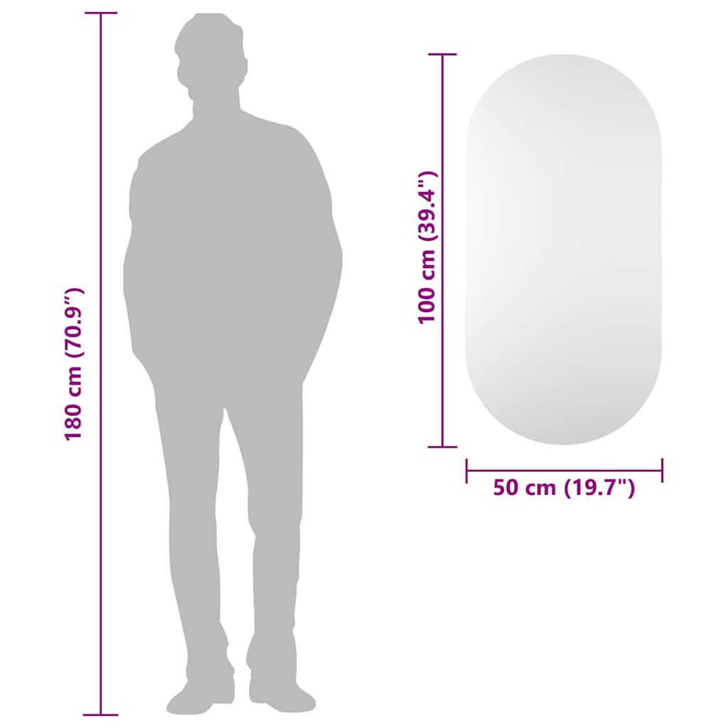 326084 vidaXL Mirror 100x50 cm Glass